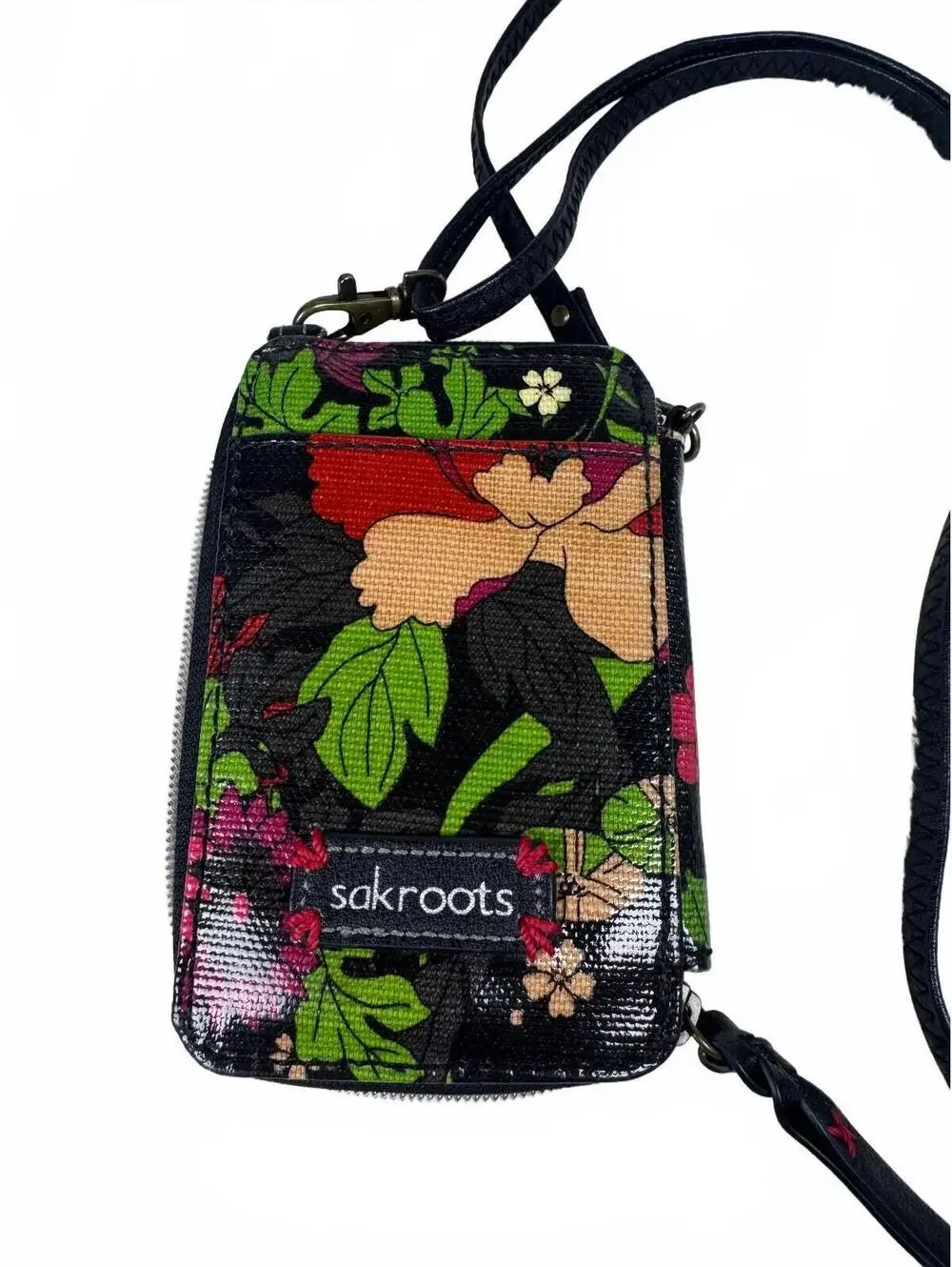 sakroots Crossbody Bag Purse Peace Multicolor 70s Boho Hippie Adjustable Strap